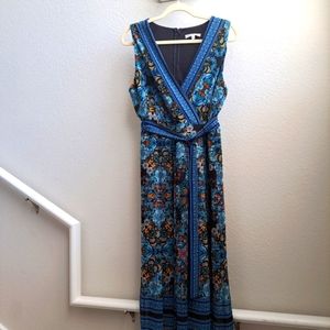 Sandra Darren Paisley Mock Wrap Dress Size 12